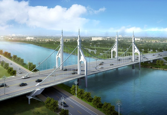 1、聊城 湖南路徒駭河大橋（效果圖）